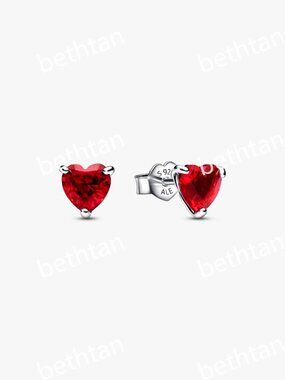 Red Heart Stud Earrings